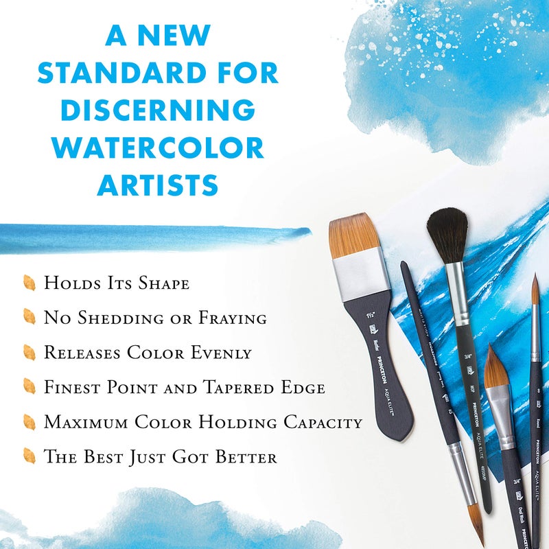 Princeton Aqua Elite, Series 4850, Synthetic Kolinsky Watercolor Paint Brush,Oval Wash, 3/4 - Image 5